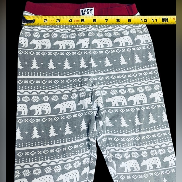 Lazy One Nordic Bear Unisex Kids Long Sleeve Pajama Set | Size 10 | 100% Cotton - Picture 10 of 11